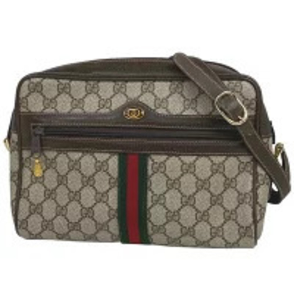Gucci GG Shoulder Bag Sherry Web Canvas Beige Brown